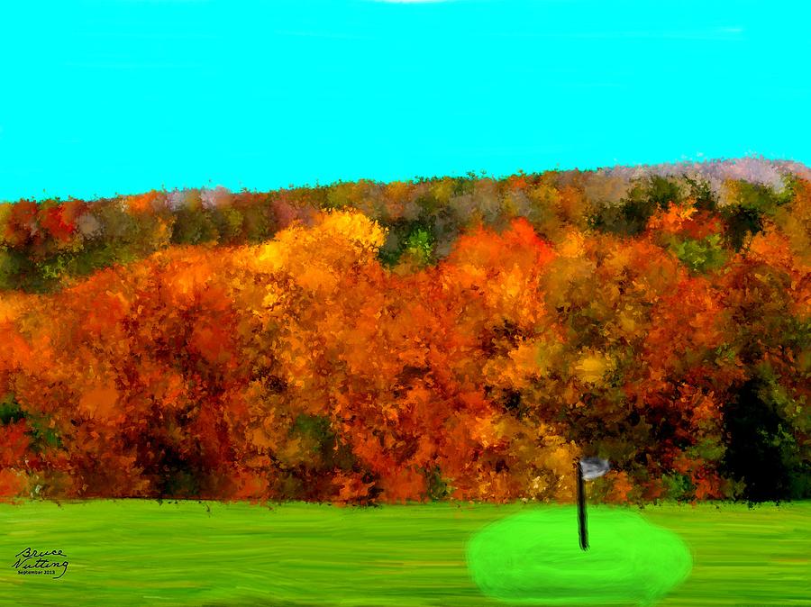 Golf in Autumn Painting by Bruce Nutting