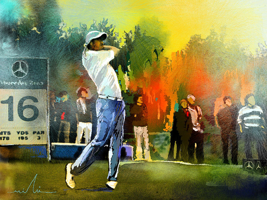 Golf in Gut Laerchehof Germany 01 Painting by Miki De Goodaboom