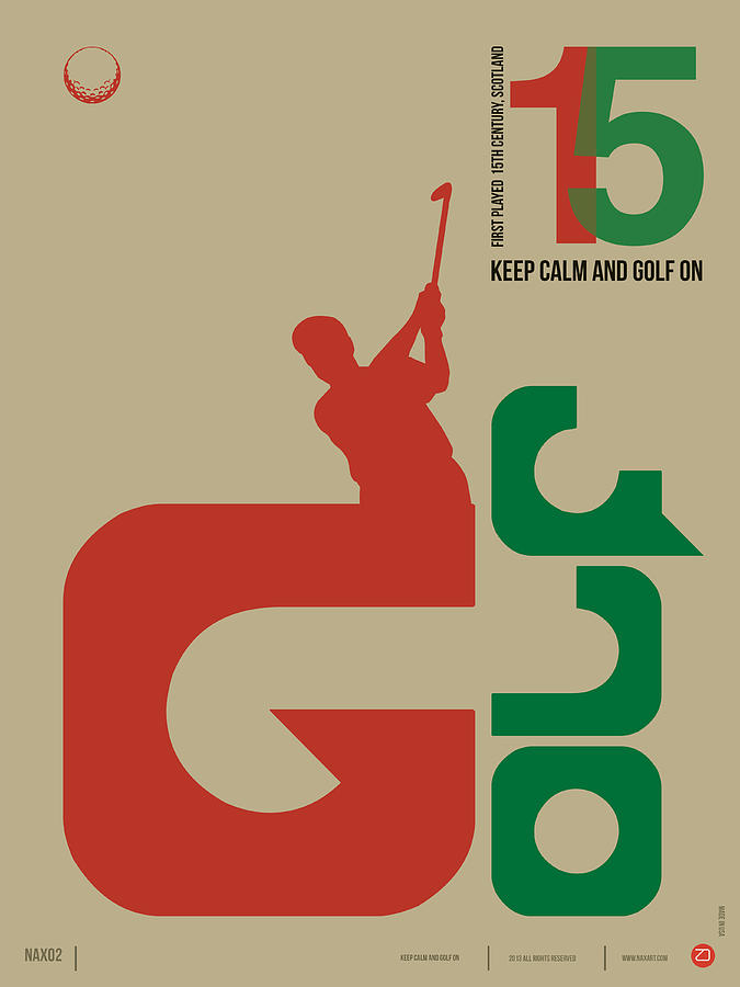 Typography Digital Art - Golf Poster by Naxart Studio