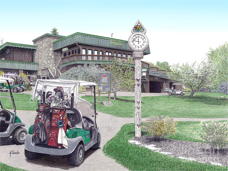 Golf Seven Springs Mountain Resort Painting by Albert Puskaric