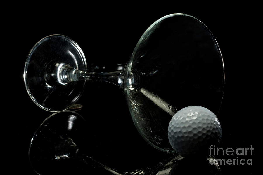 Golf Tini Golf ball and martini glass Photograph by Linda Matlow