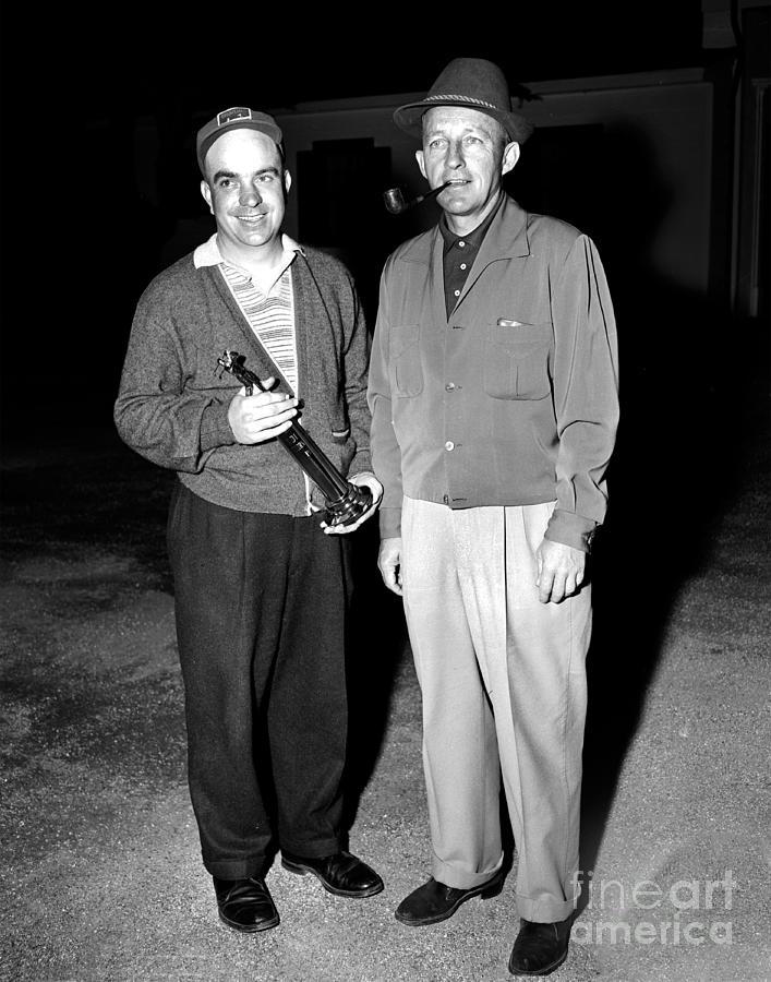 Bing Crosby Photograph - First Lieutenant  William F. Brotbeck and Bing Crosby At Bing Crosby National Pro-am Golf Champ 1958 by Monterey County Historical Society