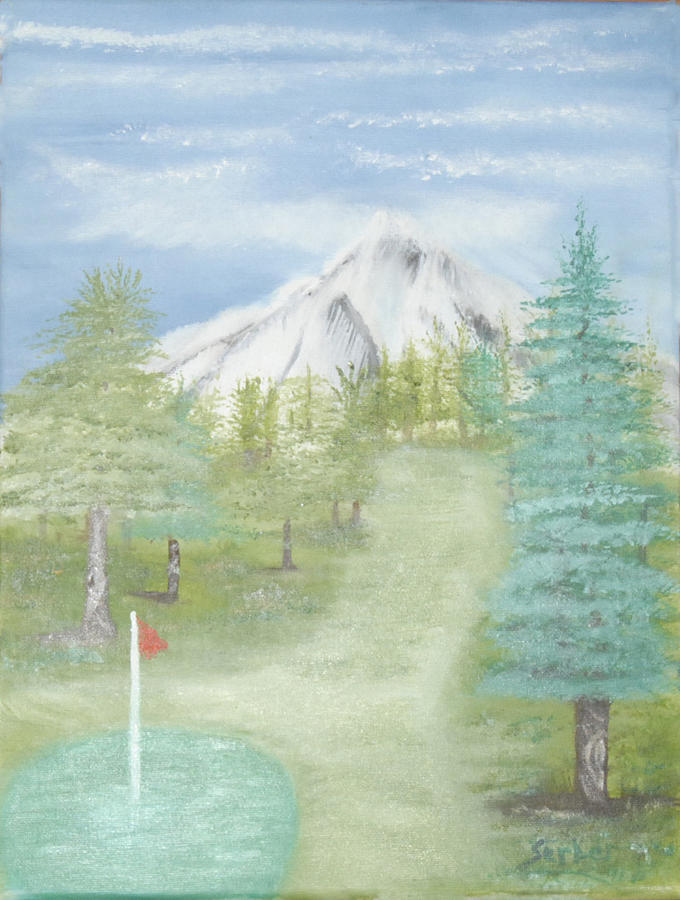 Golfing at Hood Painting by Suzanne Surber