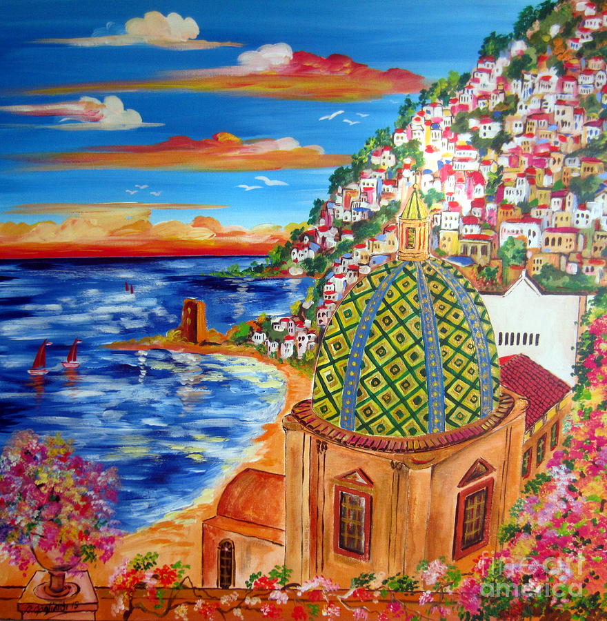 Golfo di Positano Painting by Roberto Gagliardi