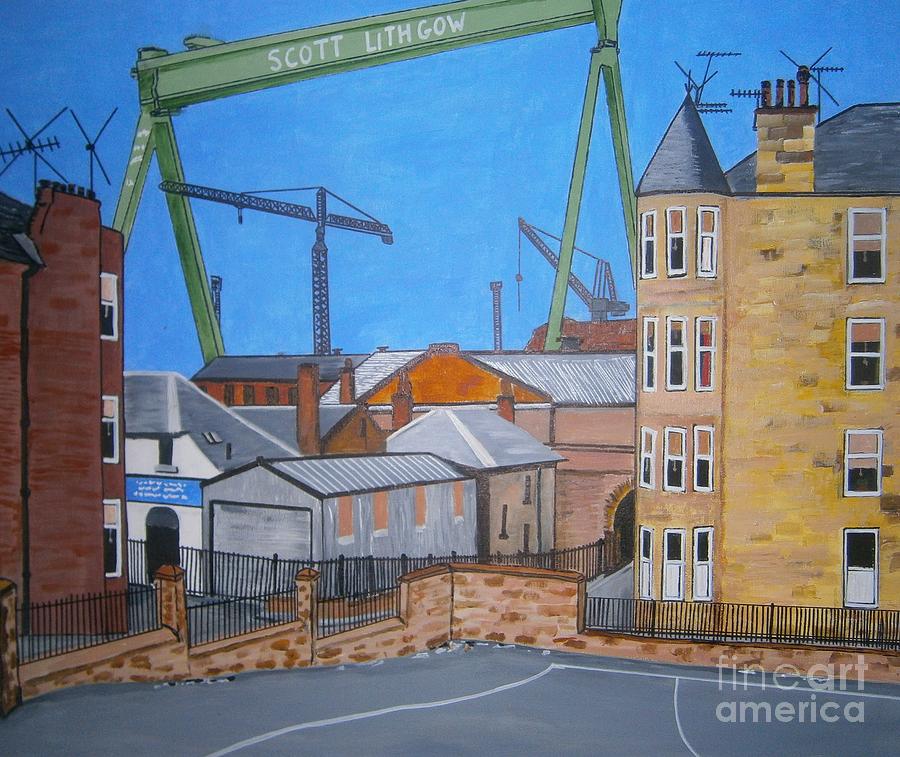 Landscape Painting - Goliath Port Glasgow by Neal Crossan