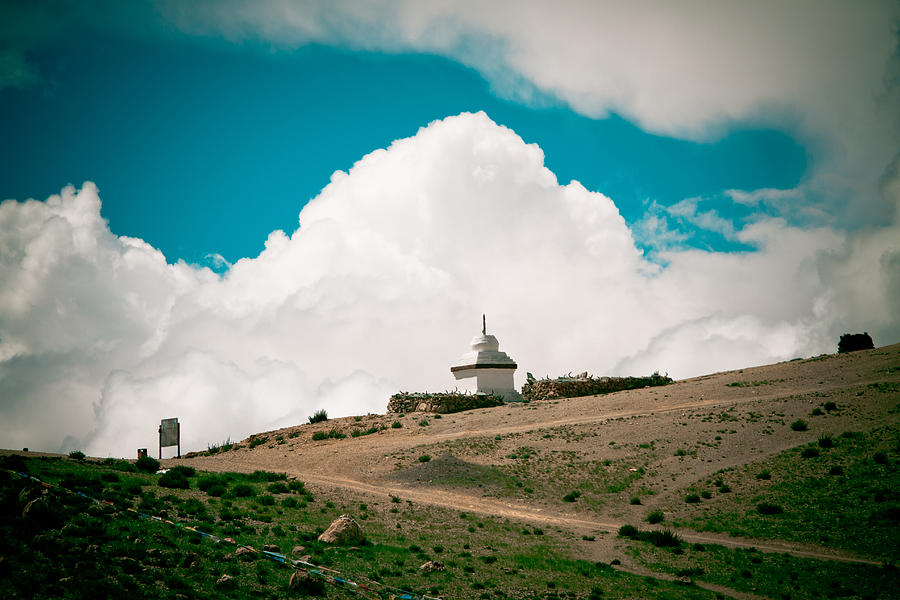 Gompa near Manasarovar lake in Tibet Photograph by Raimond Klavins