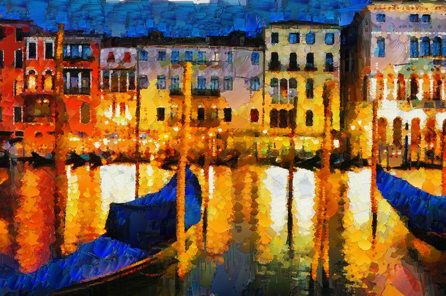 Gondola Grand Canal Venice Painting by Josh Montgomery - Fine Art America