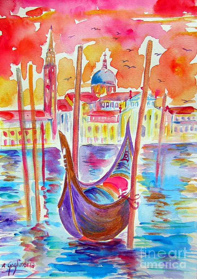 Gondola in Venice Painting by Roberto Gagliardi