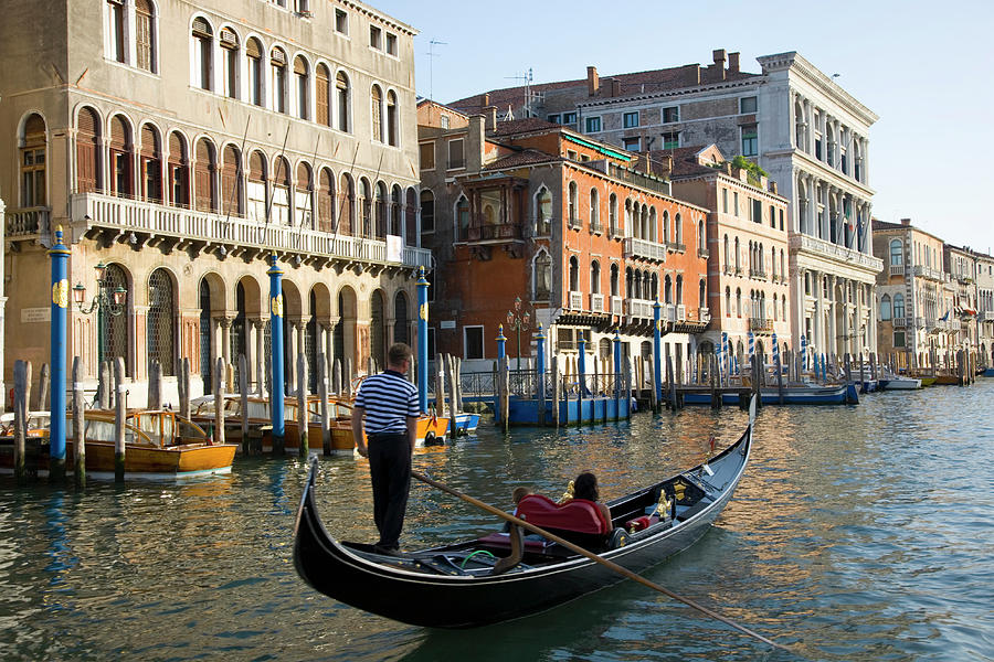 Gondola On Grand Canal In San Marco Photograph by David C Tomlinson