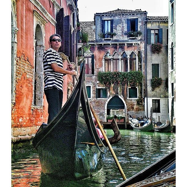 Landscape Photograph - Gondola Ride Through The Canals In by Ann Jungblut