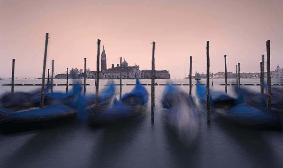 Venice Photograph - Gondolas and Isola di San Giorgio by Luca Battistella