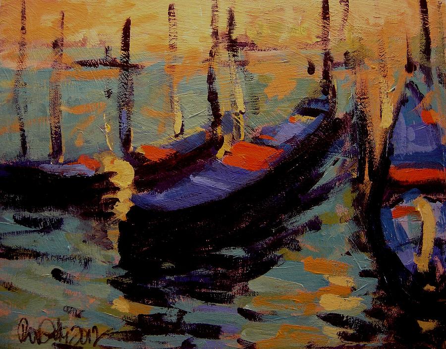 Boat Painting - Gondolas II by R W Goetting