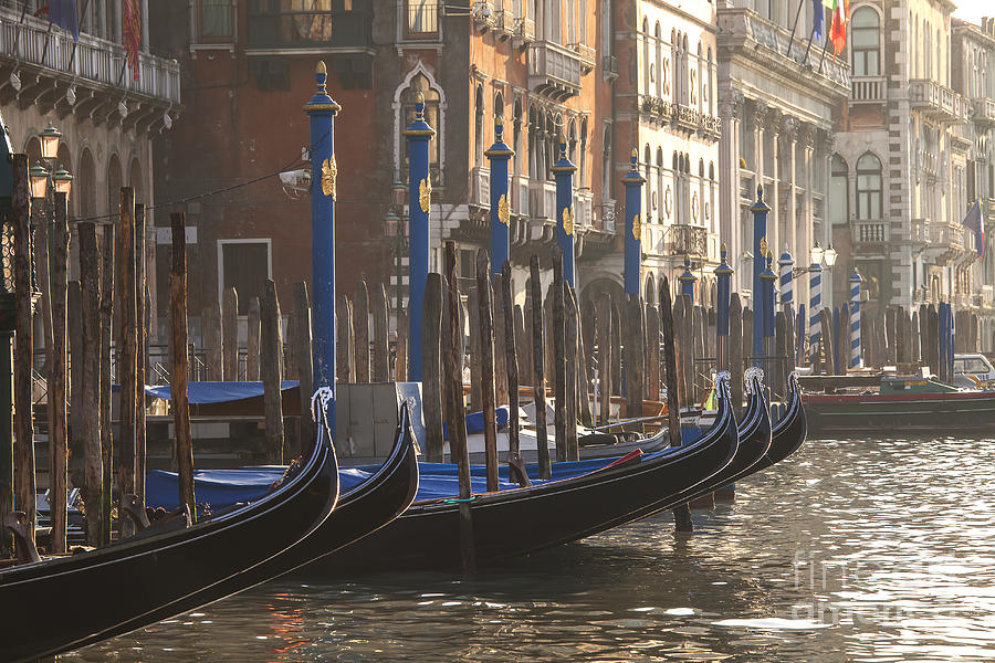 Gondolas in sunset Photograph by Patricia Hofmeester