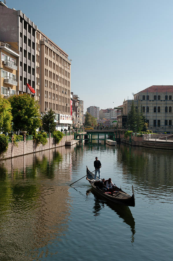 Gondolas On Porsuk River In Eskisehir Photograph by Izzet Keribar