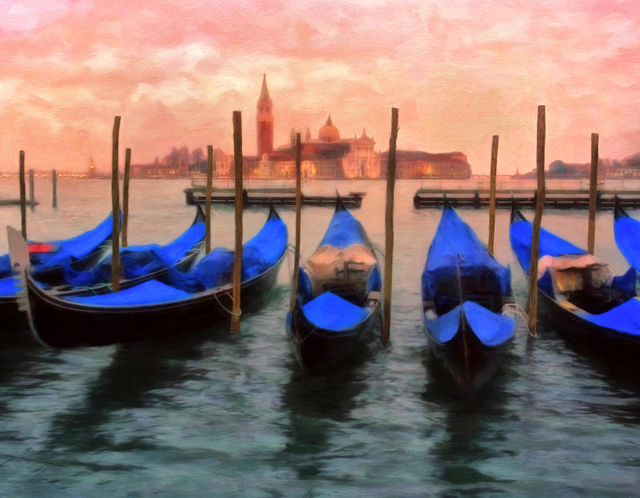 Gondolas Parking Only Painting by Michael Pickett