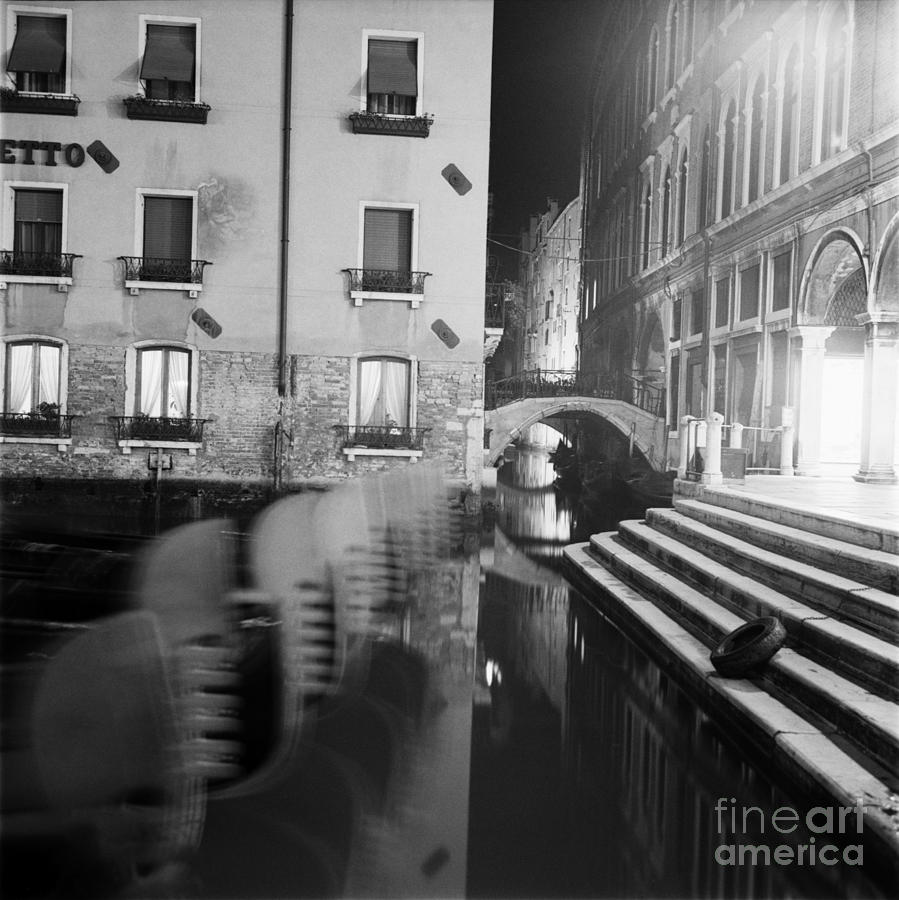 Gondole at Night Photograph by Riccardo Mottola
