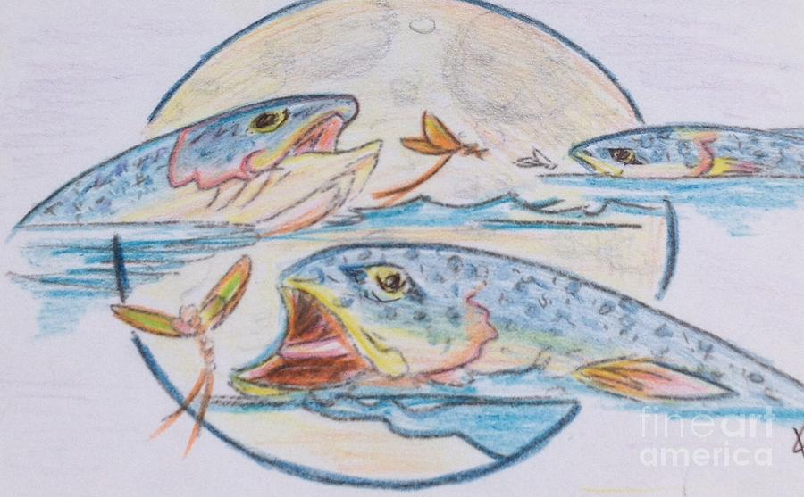 Wildlife Painting - Gone Fishin by Karen Hamby