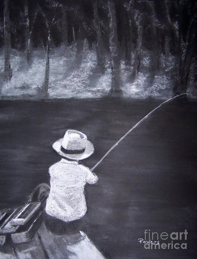 Gone Fishin Drawing by Mary Lynne Powers