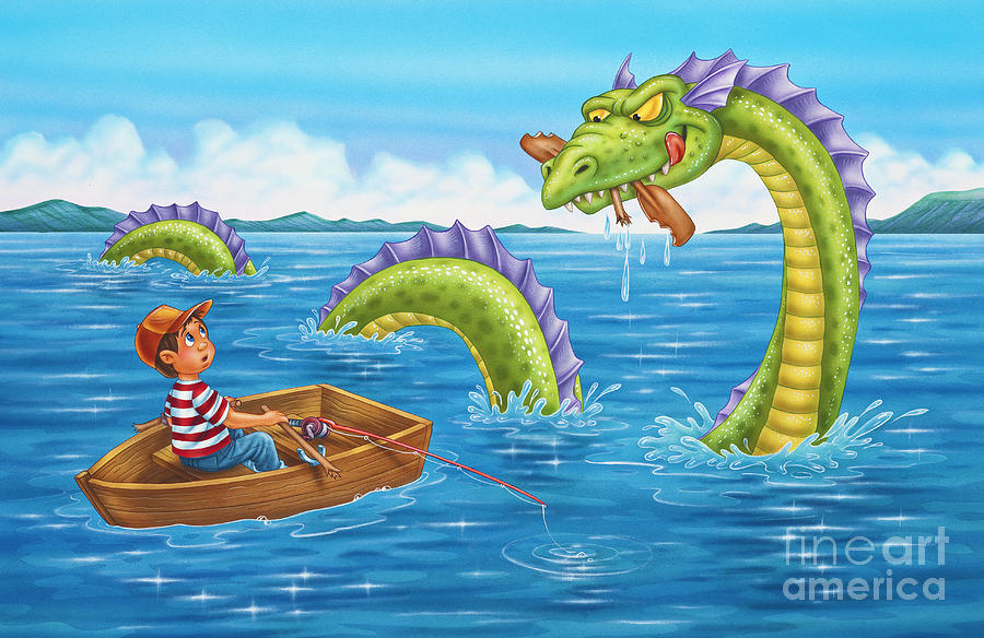 Water Painting - Gone Fishin by Phil Wilson Water Painting - Gone Fishin by Phil Wilson