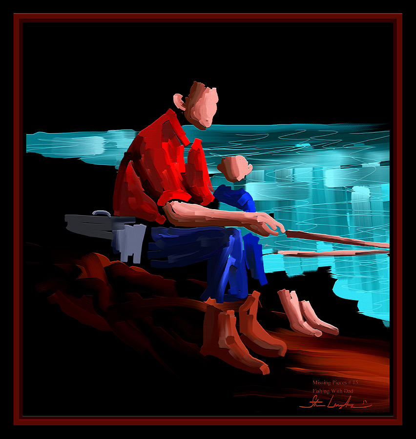 Gone Fishing With Dad Missing Pieces Series Number 15 Painting by Steven Lebron Langston