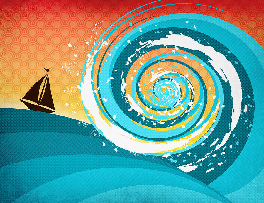 Wave Digital Art - Gonna Need A Bigger Boat by Shawna Rowe
