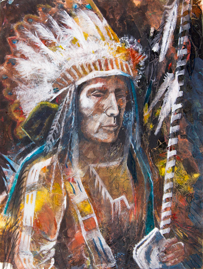 Feather Painting - Good Lance by Patricia Allingham Carlson