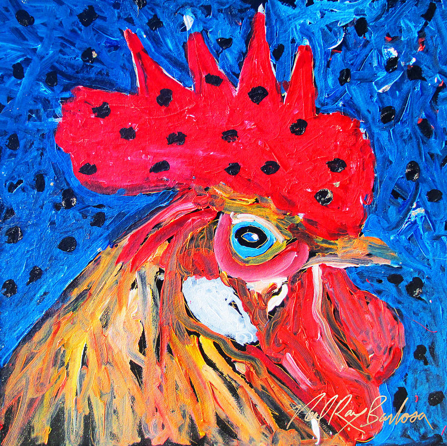 Good luck rooster Painting by Neal Barbosa