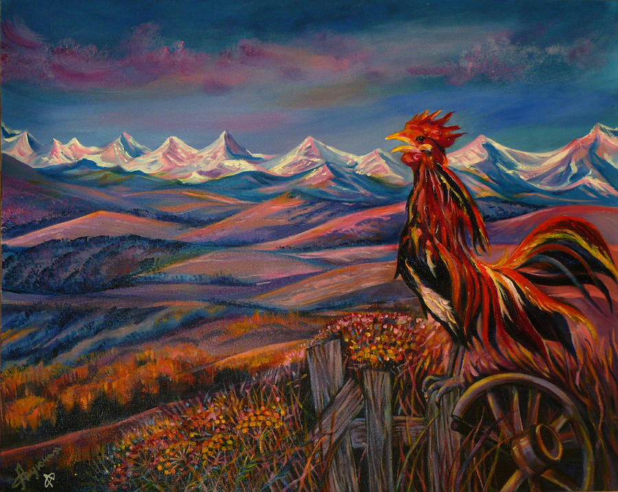 Mountain Painting - Good Morning Alberta  by Anna  Duyunova