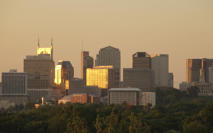 Good Morning Nashville Tennessee Skyline  Photograph by Valerie Collins