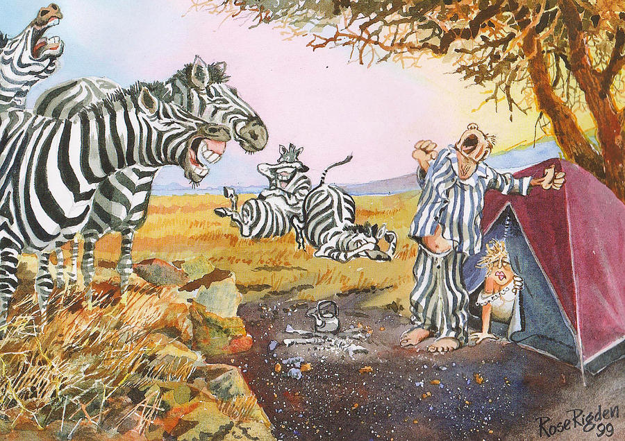 Zebra Painting - Good morning by Rose Rigden