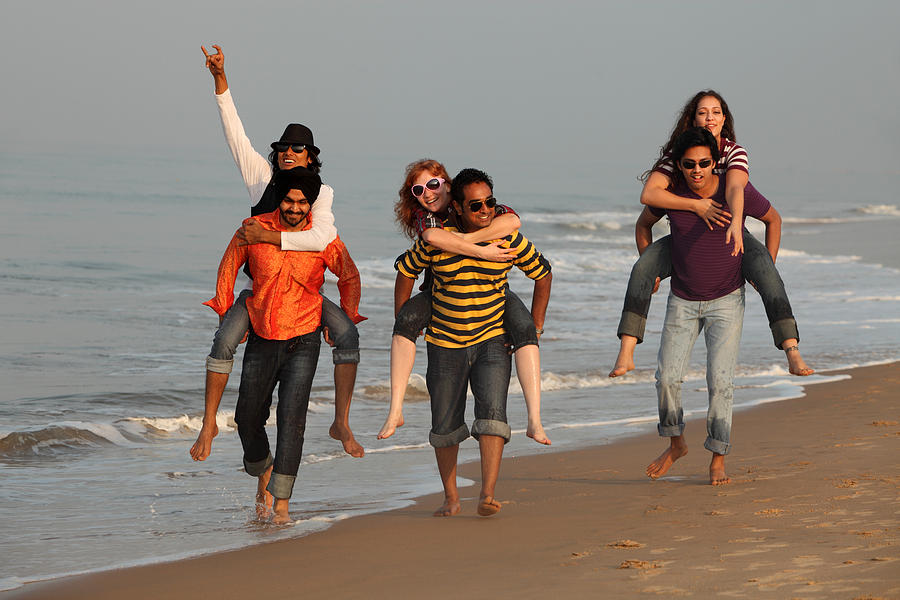Good time on the beach in India Photograph by Sisoje