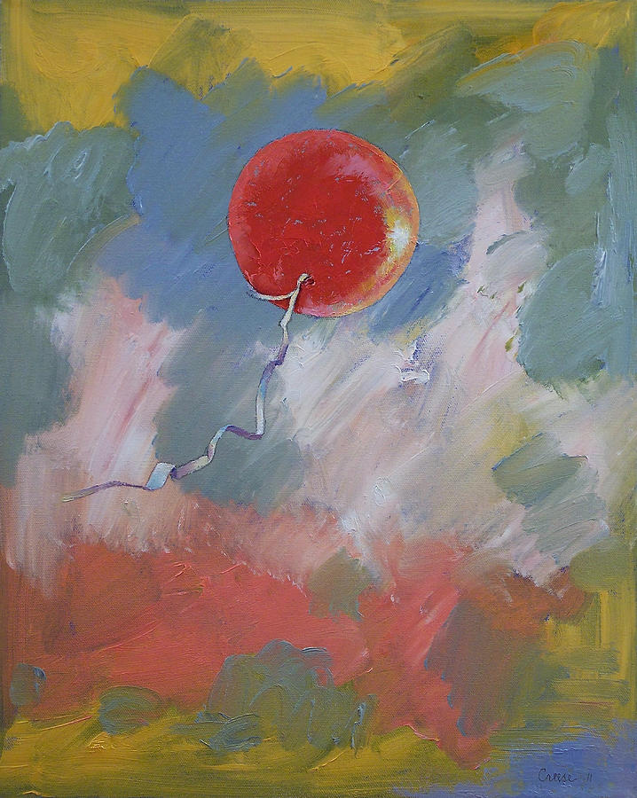 Goodbye Red Balloon Painting by Michael Creese
