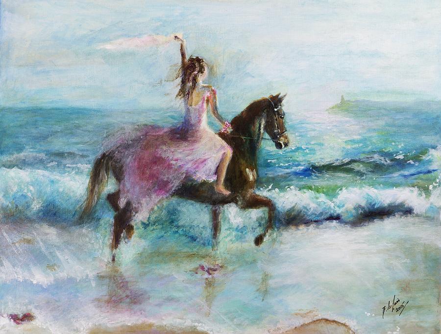 Horse Painting - Goodbye Yesterday- new beginnings by Siobhan Lewis