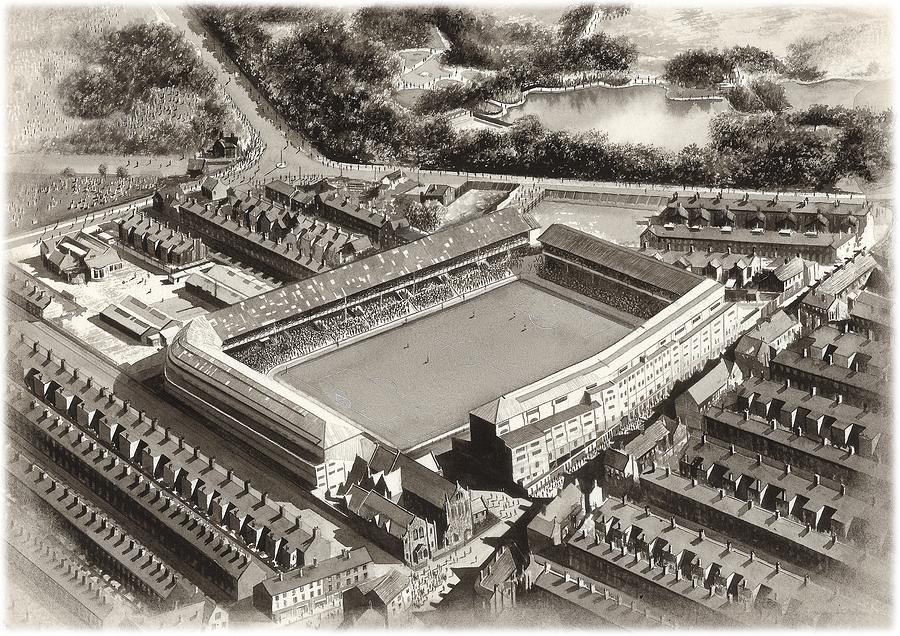 Football Painting - Goodison Park 1955 - Everton by Kevin Fletcher