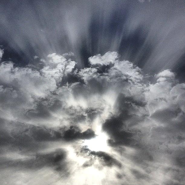 Clouds Photograph - #goodmorning #kent #kentstate #sunburst by Harrison Miller