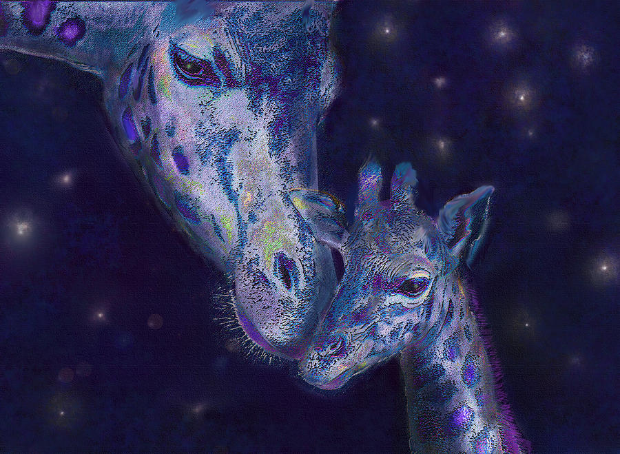 Goodnight Giraffes Digital Art by Jane Schnetlage