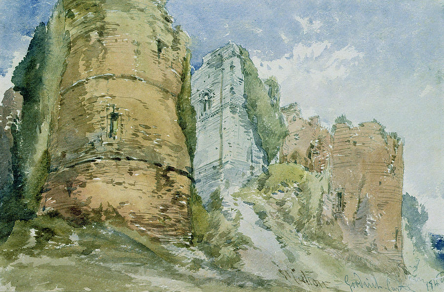 Castle Painting - Goodrich Castle by William Callow