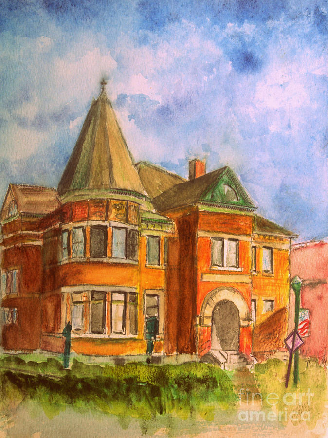 Goodridge Memorial Library Painting by Donna Walsh