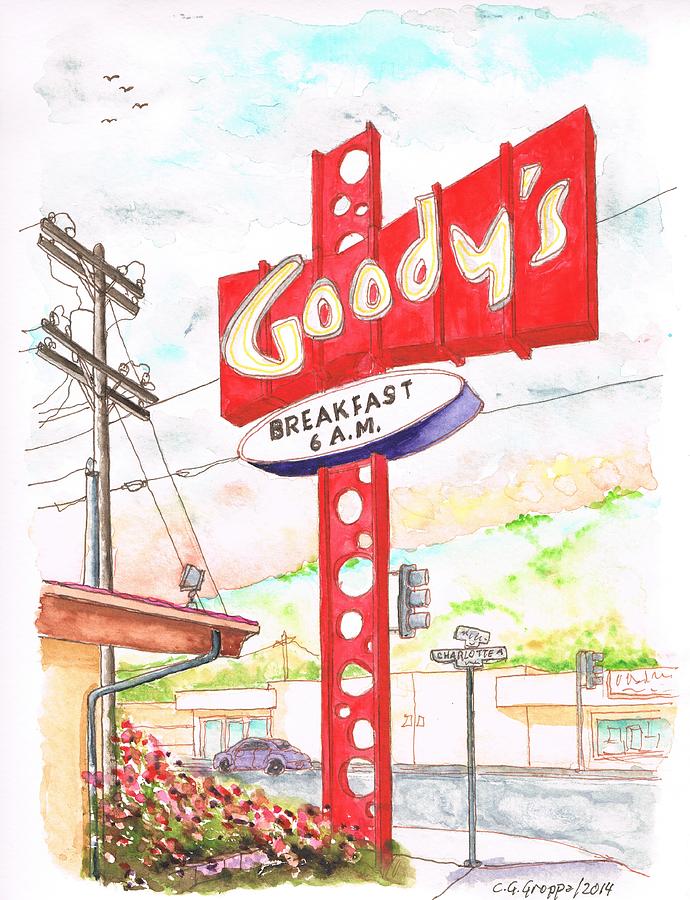 Goodys Coffee Shop in Las Tunas Drive, Alhambra, California  Painting by Carlos G Groppa