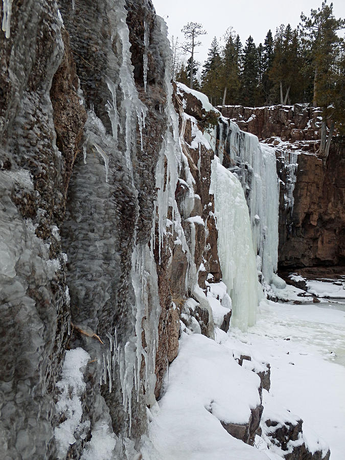 Gooseberry Frozen Lower Falls Photograph by James Peterson
