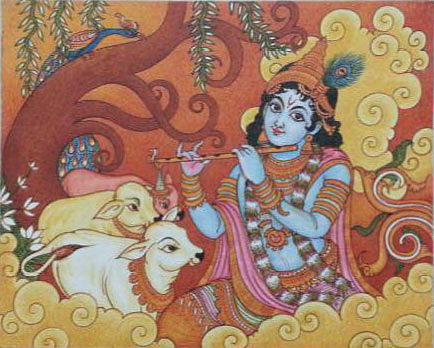 Gopala Krishna Painting - Gopala Krishna Mural Painting by Navin PB