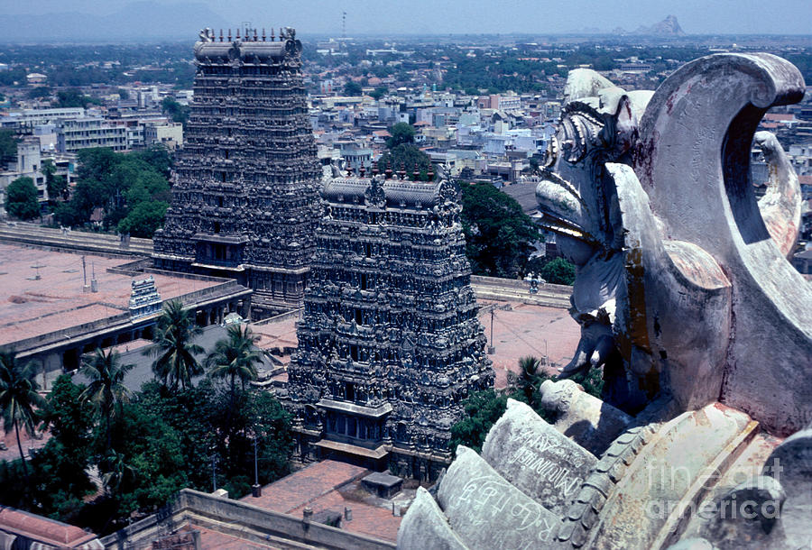 Architecture Photograph - Gopurams of Madurai by Eva Kato