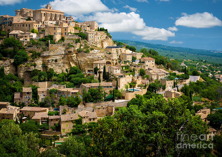 Architecture Photograph - Gordes Hill Town in Provence by Inge Johnsson