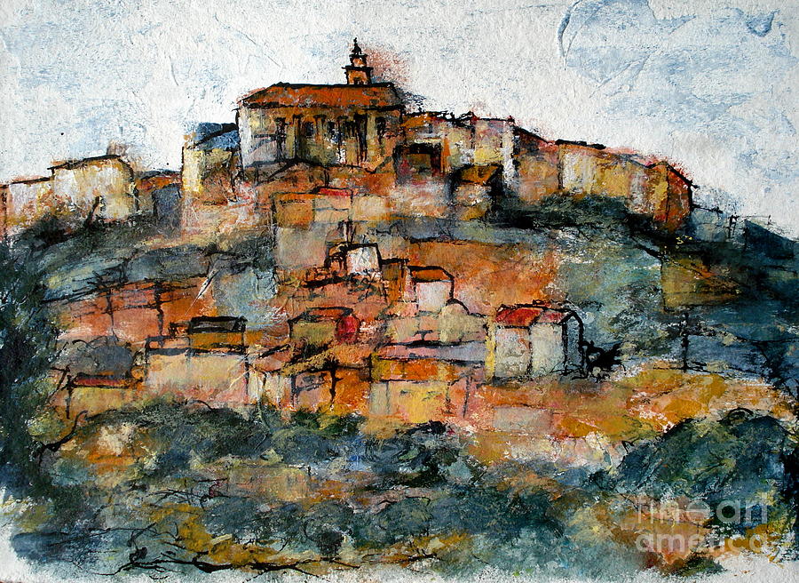 Gordes Provence Painting by Jackie Sherwood