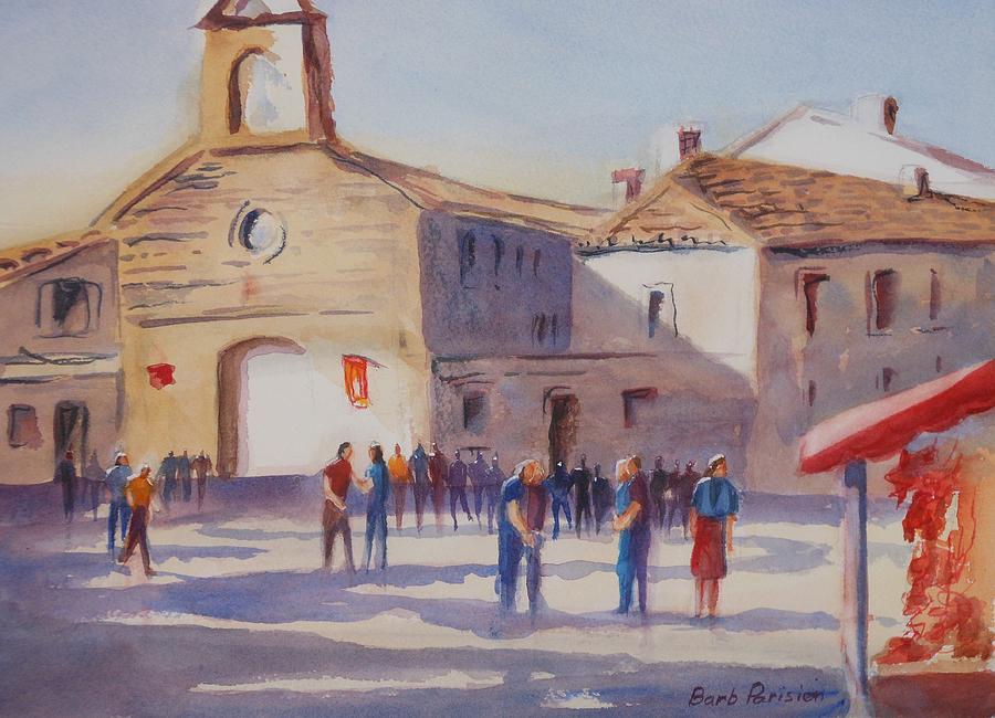 Gordes Village Square Painting by Barbara Parisien
