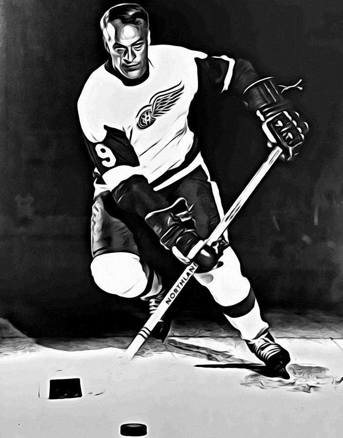  Gordie Howe Signed Posters Hockey Player Art 1 Canvas
