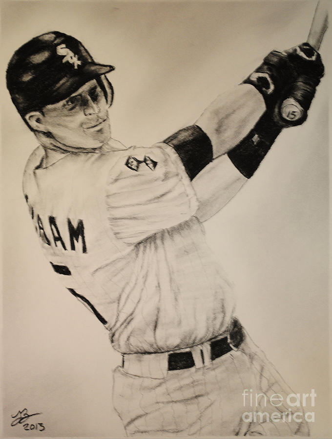 Baseball Drawing - Gordon Beckham by Tim Brandt