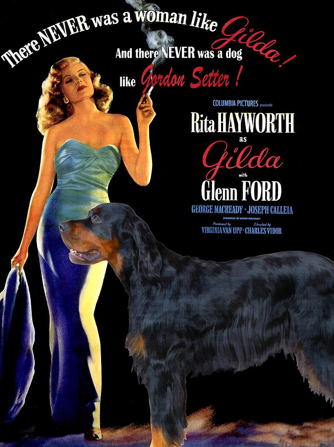 Gordon Setter Art Canvas Print - Gilda Movie Poster Painting by Sandra Sij