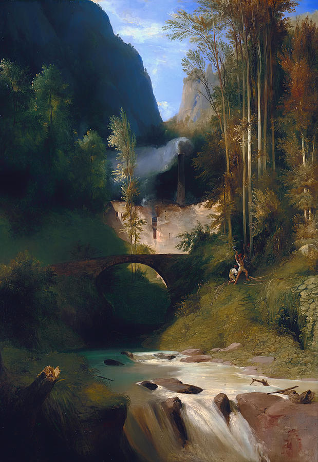 Vintage Painting - Gorge Near Amalfi by Mountain Dreams