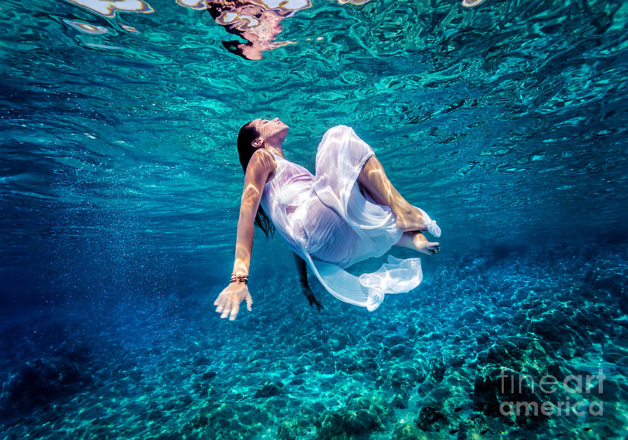 Gorgeous female dancing underwater Photograph by Anna Om - Fine Art America